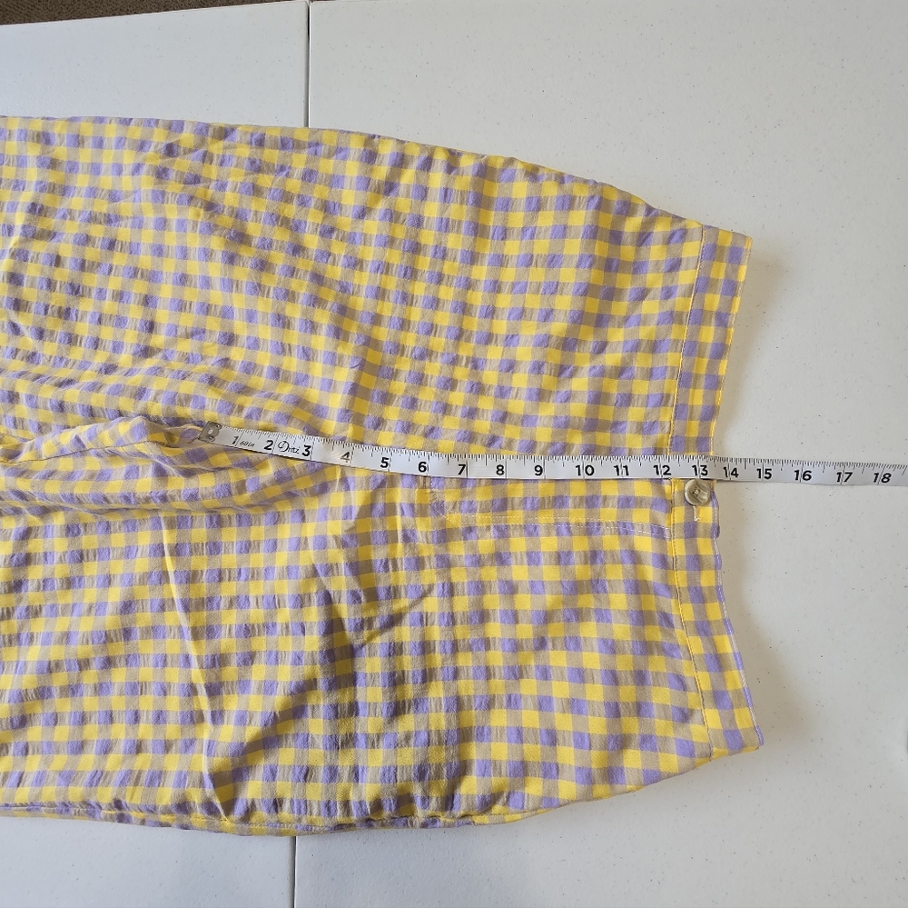 Anthropologie Yellow Violet Gingham Straight-Leg Pants - Women - Picture 6 of 13